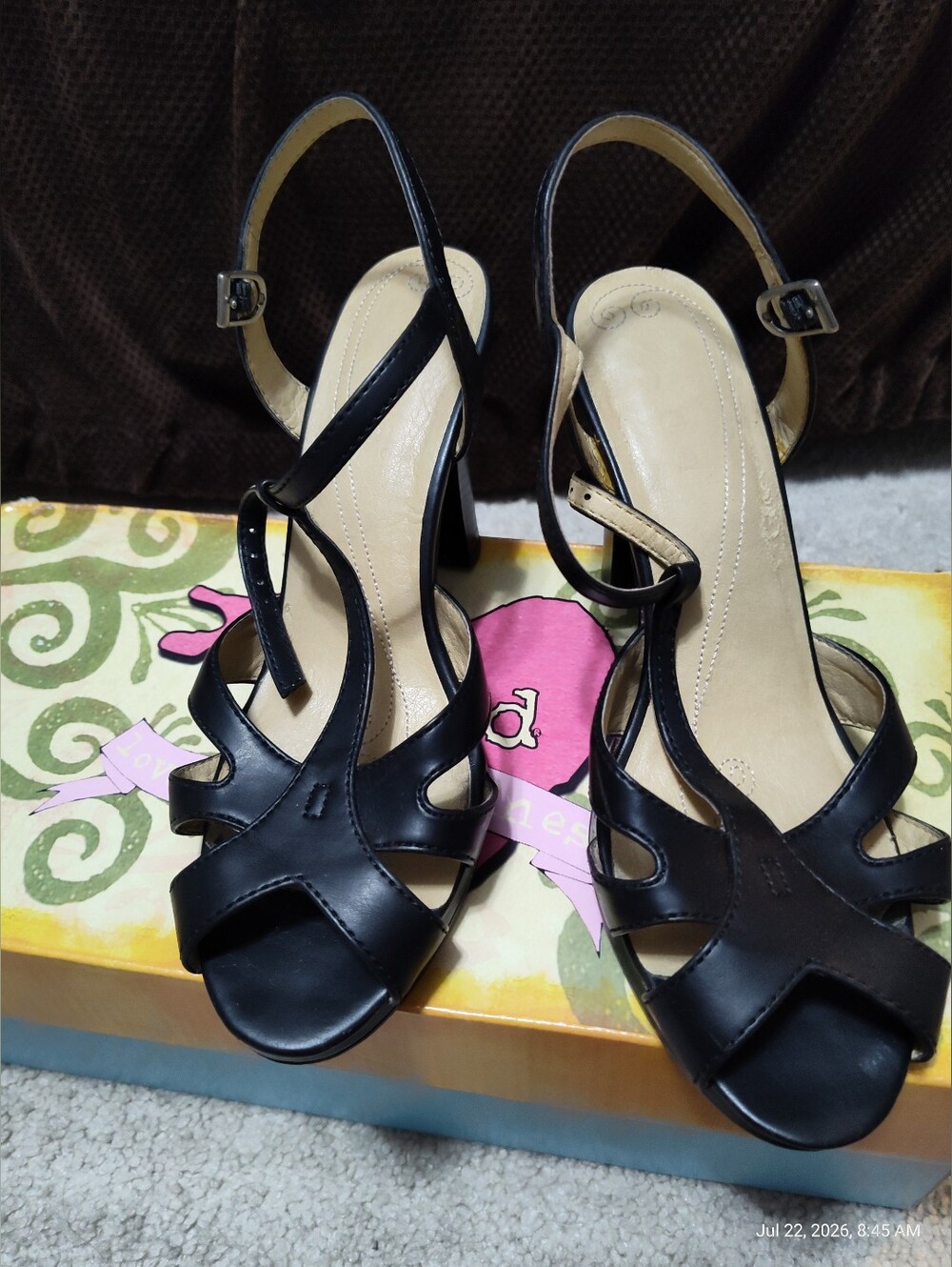 Black Women's Strappy Slingback Heels